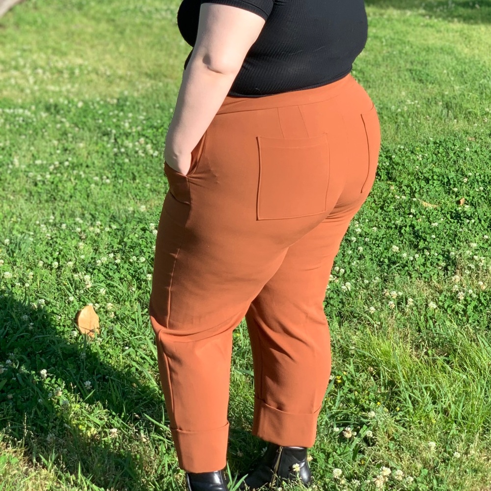 High Waisted Cuffed Pants